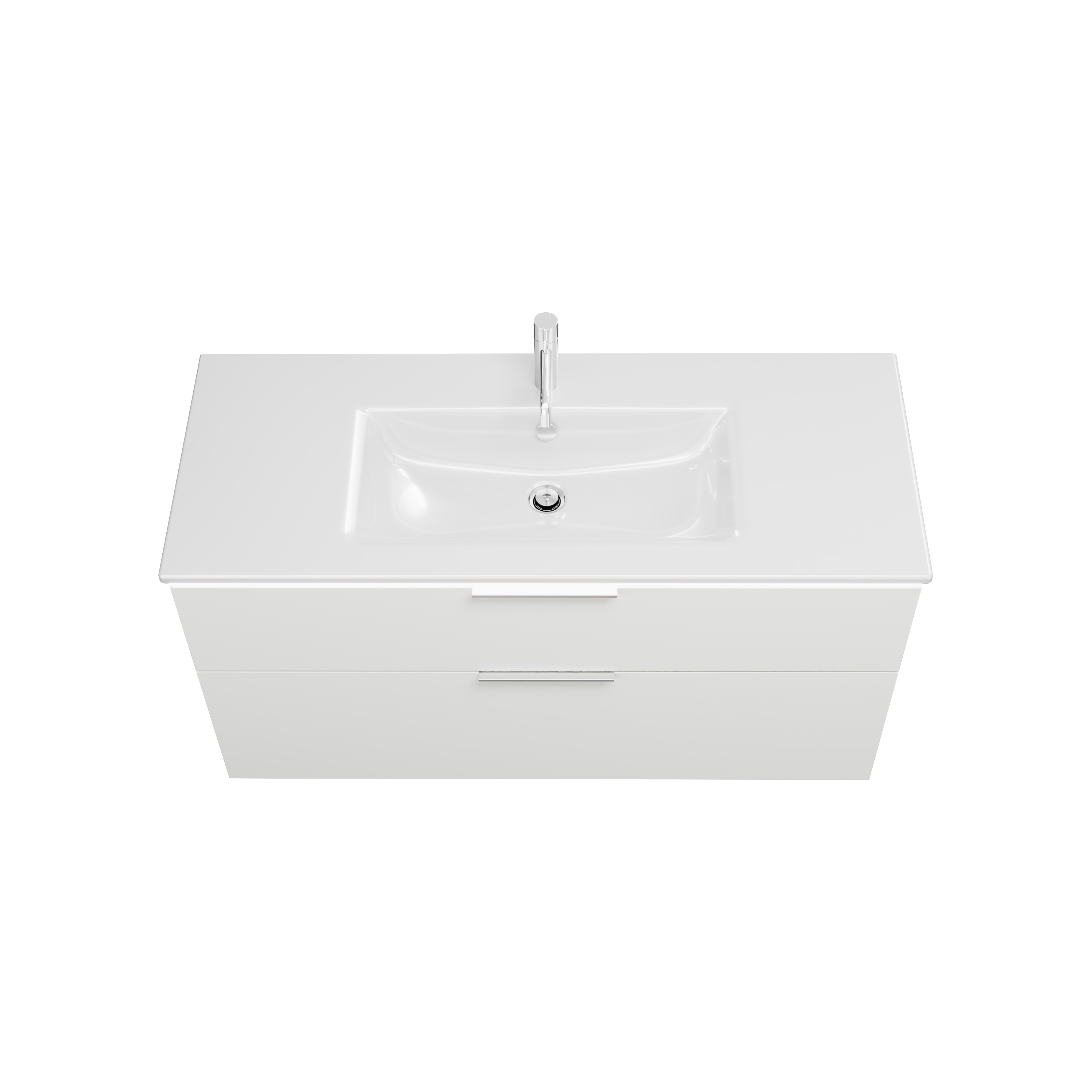 burgbad Eqio Slim Badmöbel-Set SHBU122 Weiß Hochglanz/Alpinweiss
