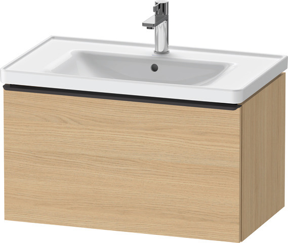Duravit D-Neo Waschtischunterbau wandhängend mit Möbelgriff Diamantschwarz