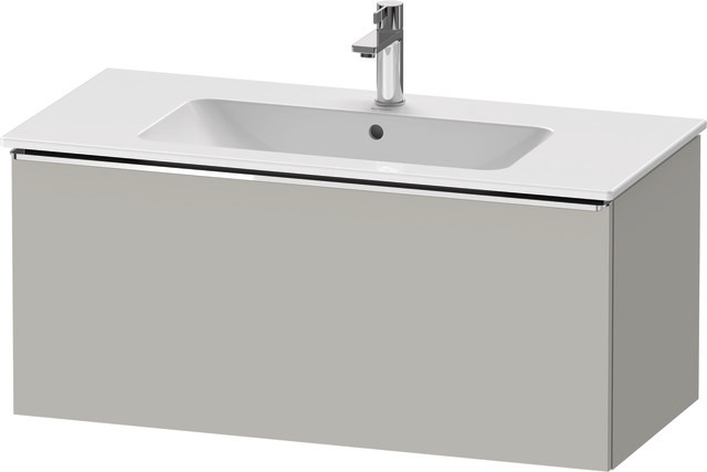 Duravit D-Neo Waschtischunterbau wandhängend mit Möbelgriff chrom