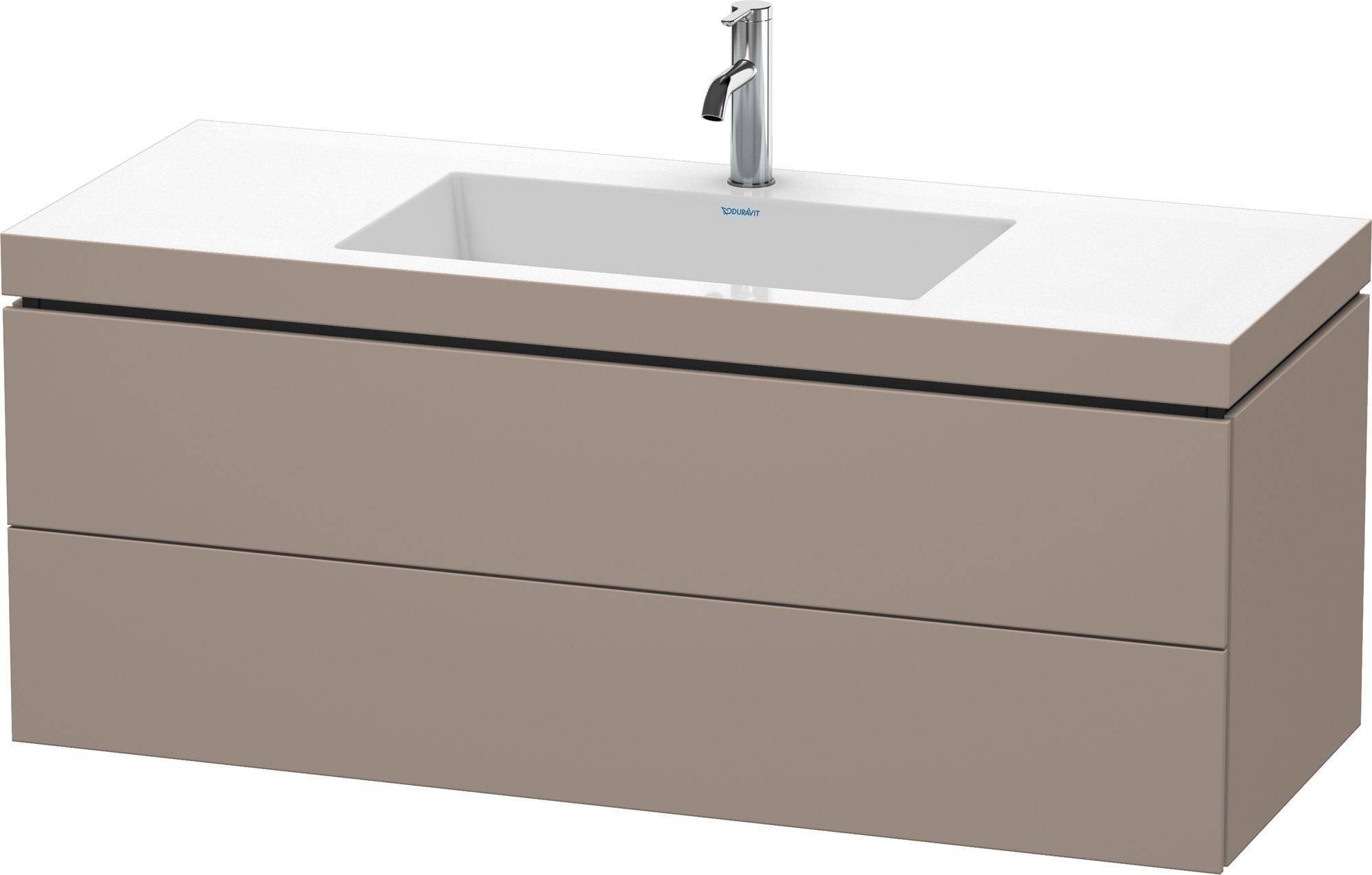 L-Cube Möbelwaschtisch c-bonded mit Unterbau wandhängend, LC6929O, 1200 x 480mm, 2 Schubkästen