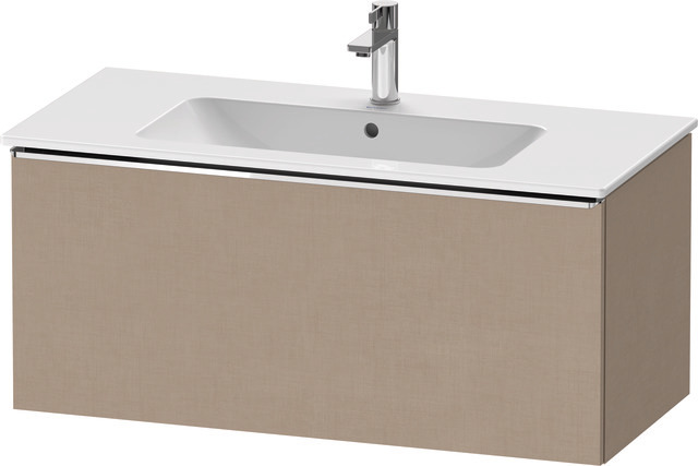 Duravit D-Neo Waschtischunterbau wandhängend mit Möbelgriff chrom