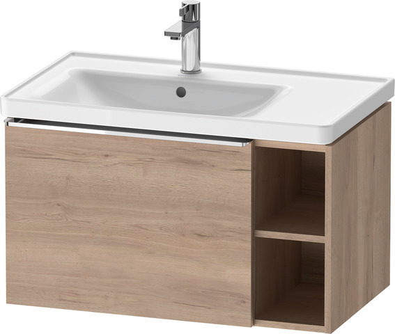 Duravit D-Neo Waschtischunterbau wandhängend mit Möbelgriff chrom