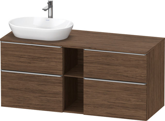 Duravit D-Neo Konsolenwaschtischunterbau mit Möbelgriff Edelstahl gebürstet