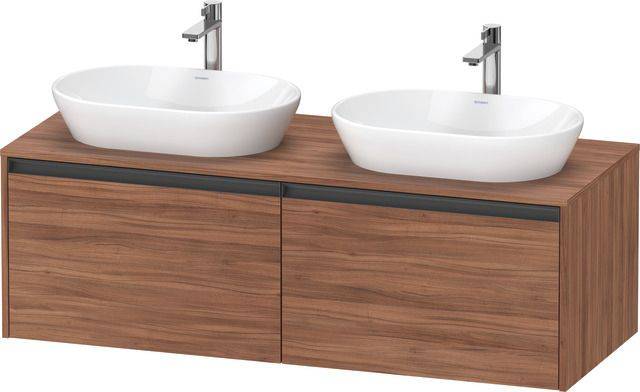 Ketho.2 Waschtischunterbau wandhängend 1400 x 550mm, Beckenausschnitt beidseitig