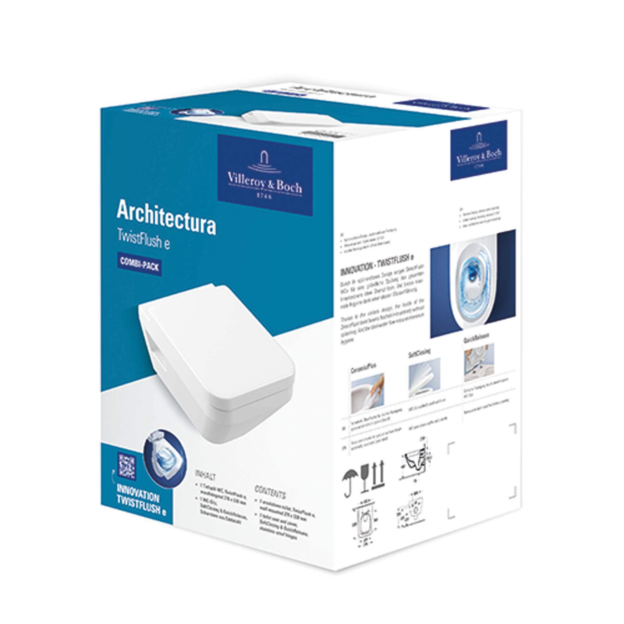 Villeroy & Boch Architectura Tiefspül-Wand-WC Combi-Pack, spülrandlos