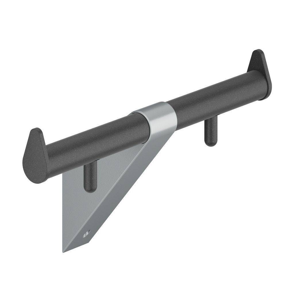 A100 Papierrollenhalter 2-fach mit Rollenbremse Stützen Aluminuimgrau metallic Stange Anthrazitgrau metallic