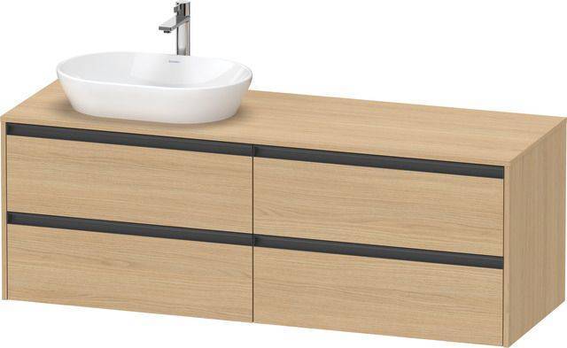 Ketho.2 Waschtischunterbau wandhängend 1600 x 550mm, Beckenausschnitt links