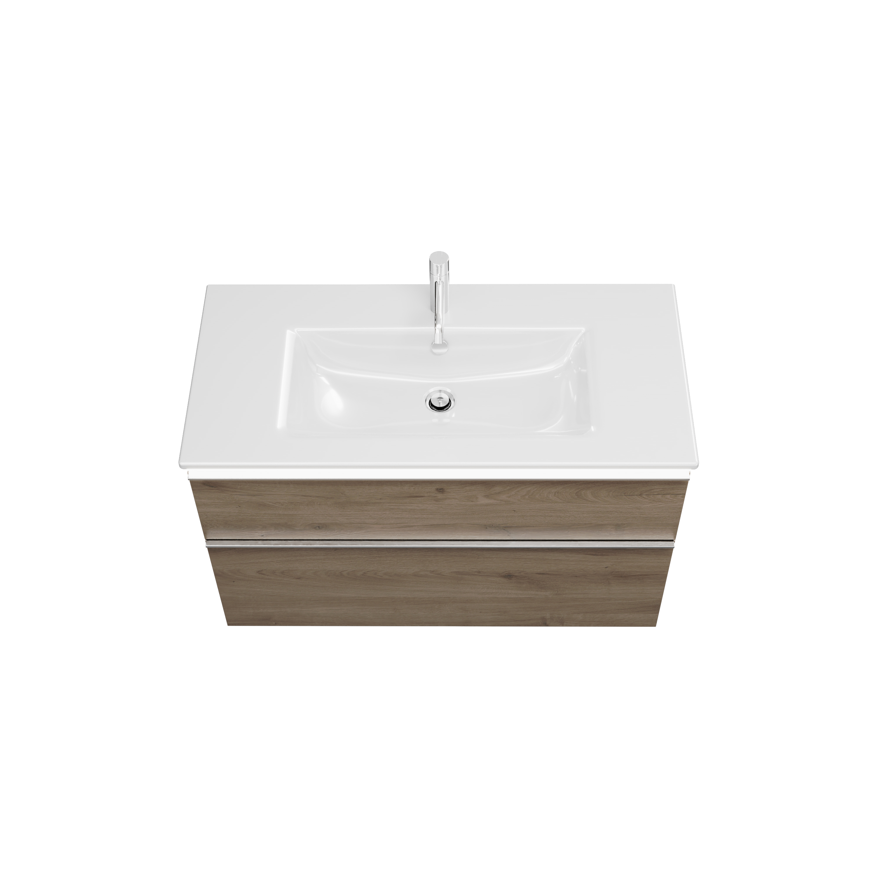 burgbad Eqio Slim Badmöbel-Set SHBU102 Eiche Dekor Caramel/Alpinweiss