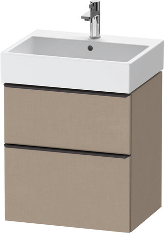 Duravit D-Neo Waschtischunterbau wandhängend mit Möbelgriff Diamantschwarz
