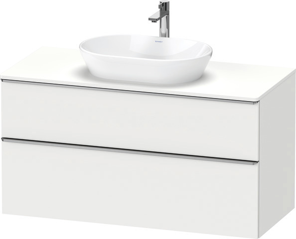 Duravit D-Neo Konsolenwaschtischunterbau mit Möbelgriff Edelstahl gebürstet