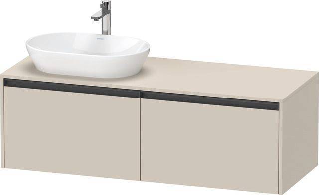 Ketho.2 Waschtischunterbau wandhängend 1400 x 550mm, Beckenausschnitt links