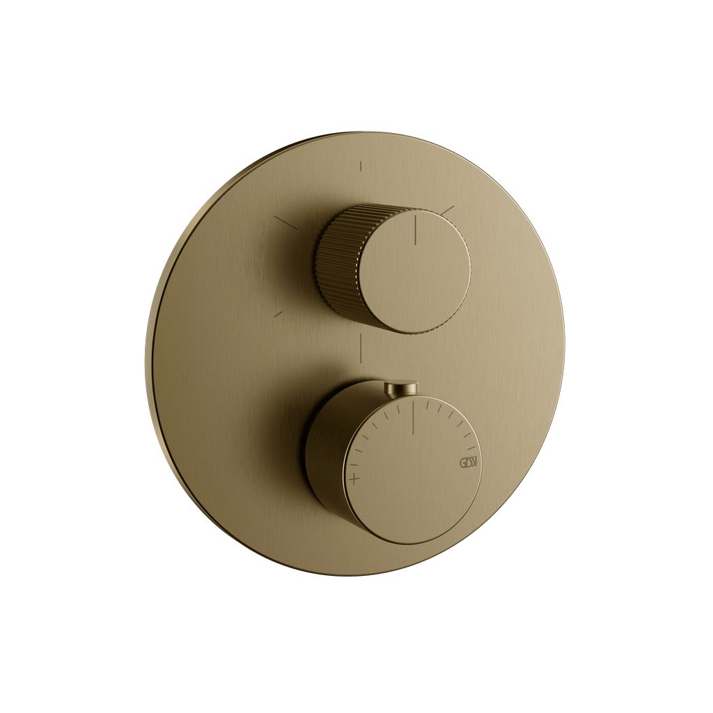 Gessi Ventaglio 3-Wege Brause-Thermostat Deep bronze gebürstet PVD