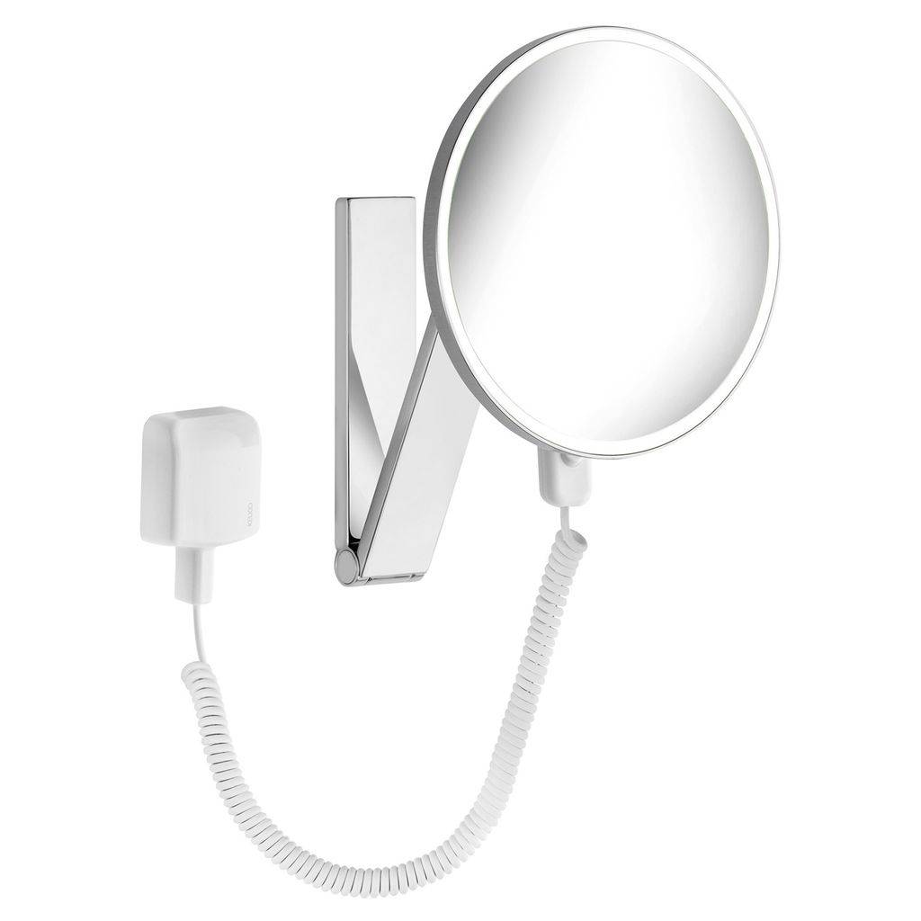 KEUCO Kosmetikspiegel iLook_move, rund, beleuchtet, mit 1 Lichtfarbe, mit Spiralkabel