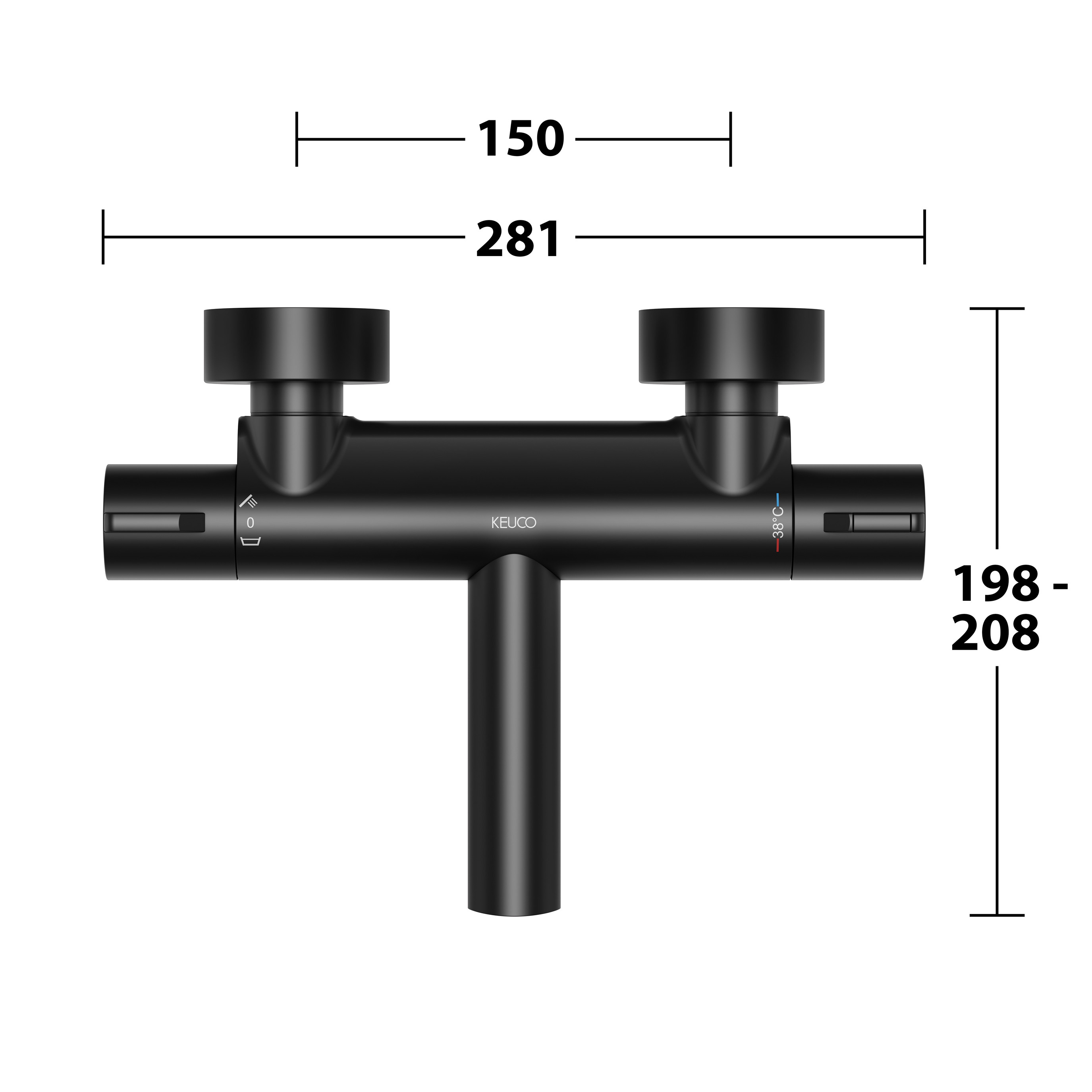 PLAN blue Thermostat-Wannenarmatur Aufputz