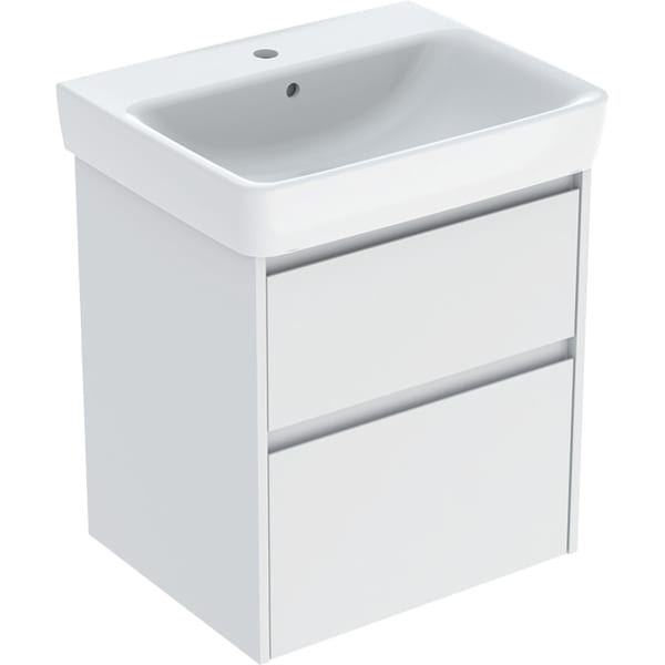 Renova Plan Badmöbel-Set 60x69,7x44,6cm, weiß/lackiert seidenmatt