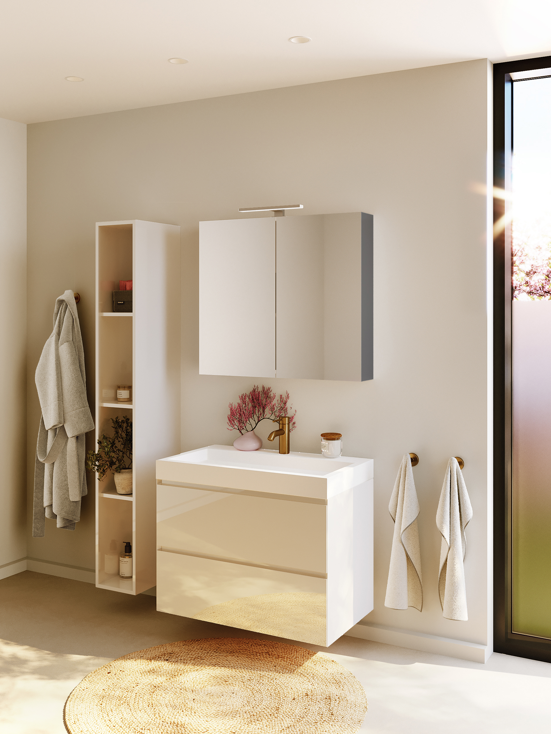 Riho Spring-UP VOW Badmöbel-Set mit Spiegelschrank