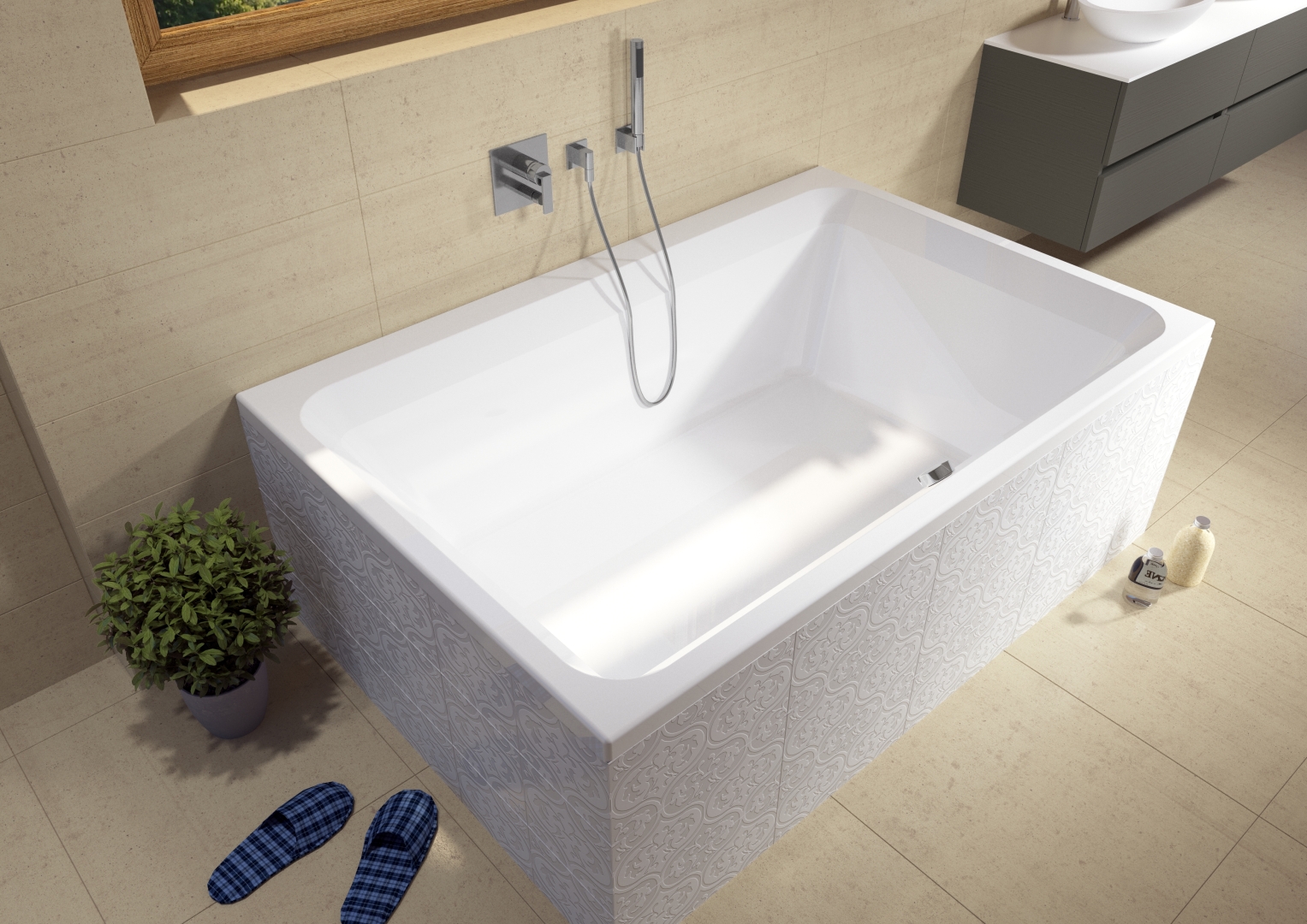 Castello Einbau-Badewanne 180 x 120cm