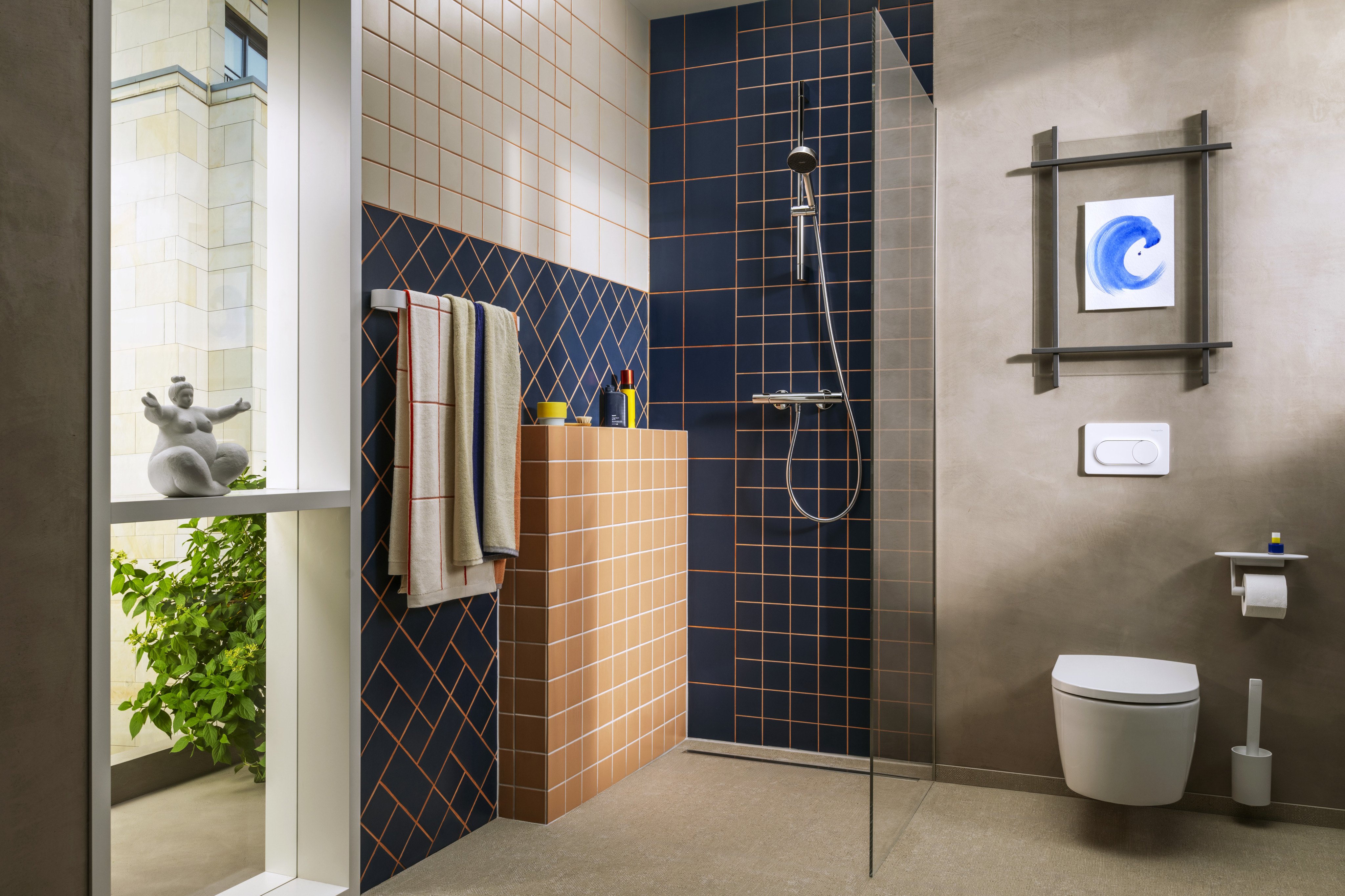 Activera Select S exposed shower system 95 water-saving with Ecostat Fine and shower rail 65 cm