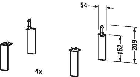 Duravit Sockelfuß UV9994 44x10mm, 4 Stück