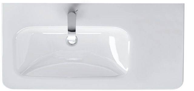 DuraStyle Möbelwaschtisch asymmetrisch, Becken links, mit Überlauf, 800 x 480mm