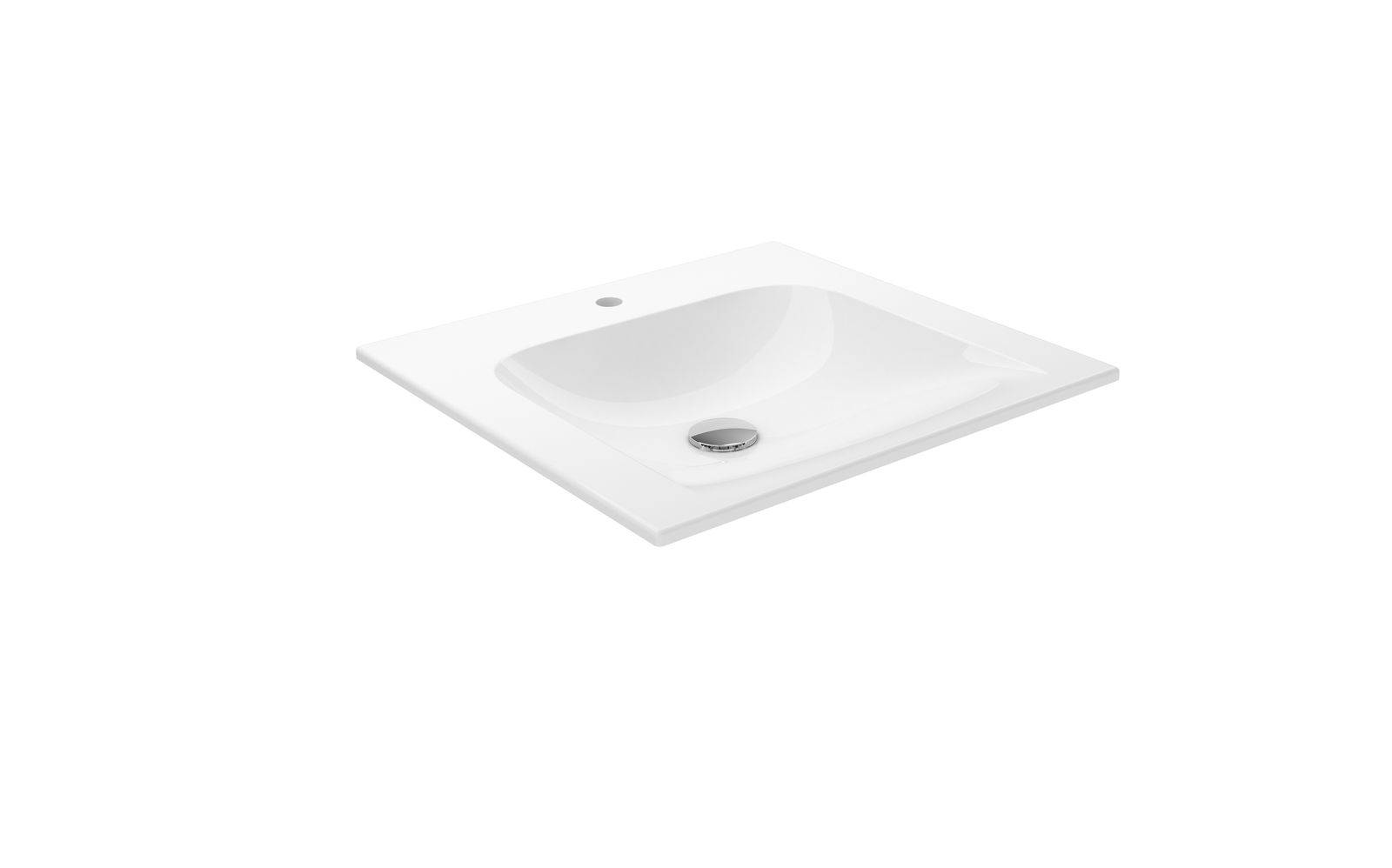 Keramik-Waschtisch  mit 1-Hahnloch, 505 x 17 x 493mm