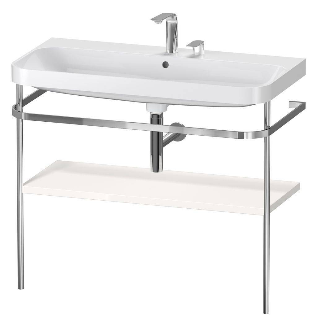 Duravit Happy D.2 Plus Möbelwaschtisch c-shaped mit Metallkonsole, bodenstehend, 975 x 490mm
