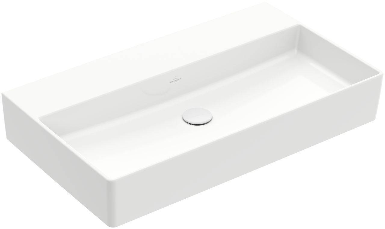 Villeroy & Boch Memento 2.0 Waschtisch, Unterseite geschliffen, 800 x 470mm, ohne Hahnloch, ohne Überlauf