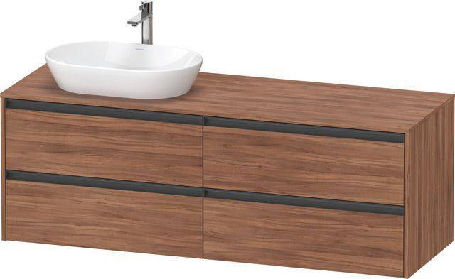 Ketho.2 Waschtischunterbau wandhängend 1600 x 550mm, Beckenausschnitt links