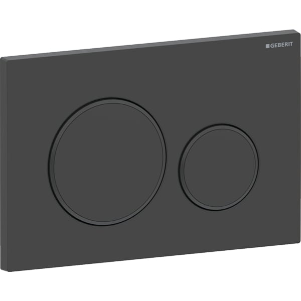 Geberit Sigma20 WC-Betätigungsplatte für 2-Mengen-Spülung schwarz matt lackiert/schwarz