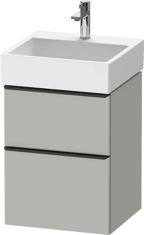 Duravit D-Neo Waschtischunterbau wandhängend mit Möbelgriff Diamantschwarz