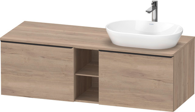 Duravit D-Neo Konsolenwaschtischunterbau mit Möbelgriff Diamantschwarz
