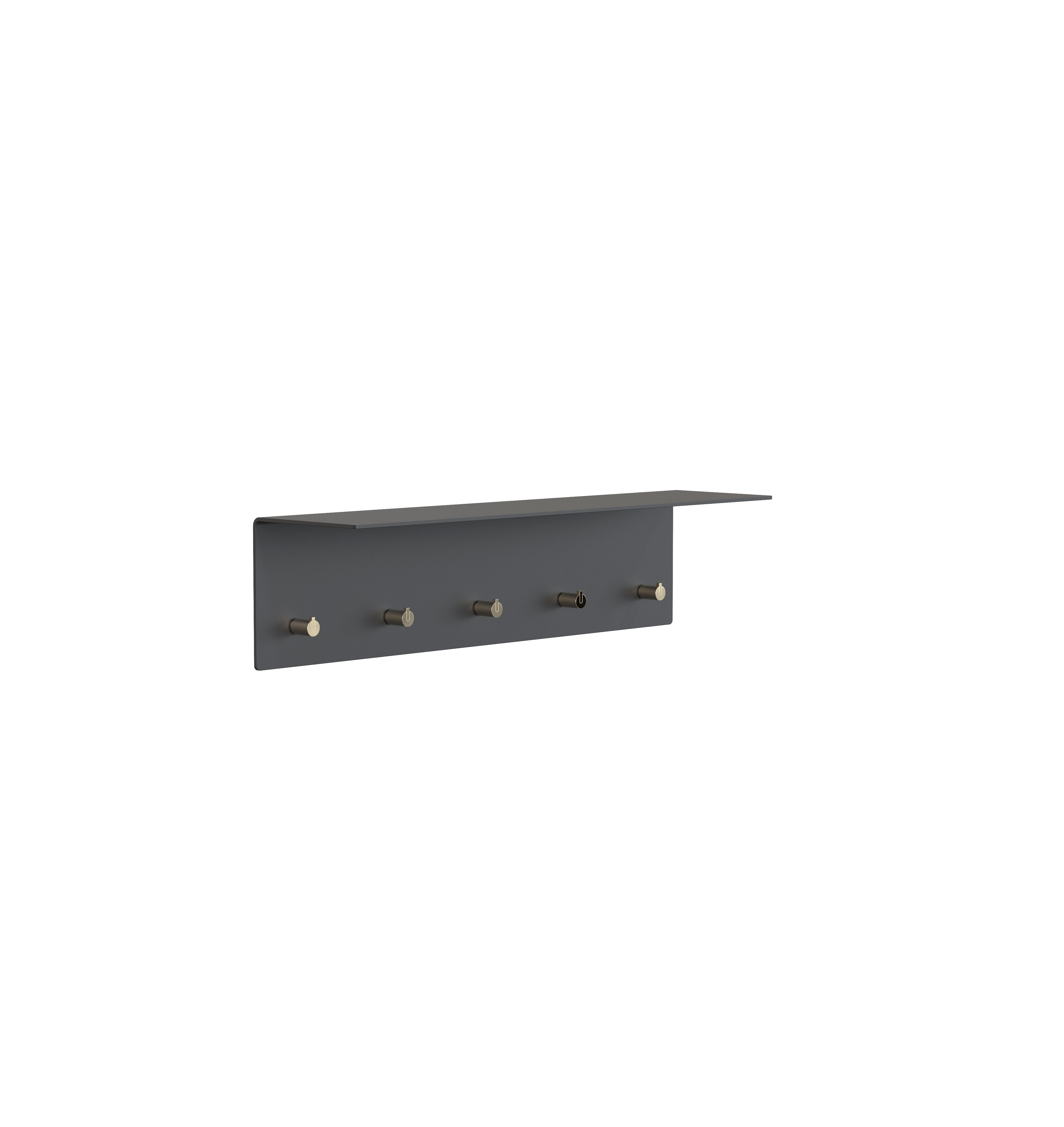 frost UNU Wandgarderobe 4002 mit 5 Haken schwarz matt/kupfer poliert
