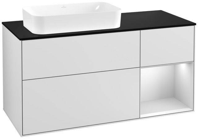 Villeroy & Boch Finion Waschtischunterschrank 1200 x 603 x 501mm, Abdeckplatte schwarz matt