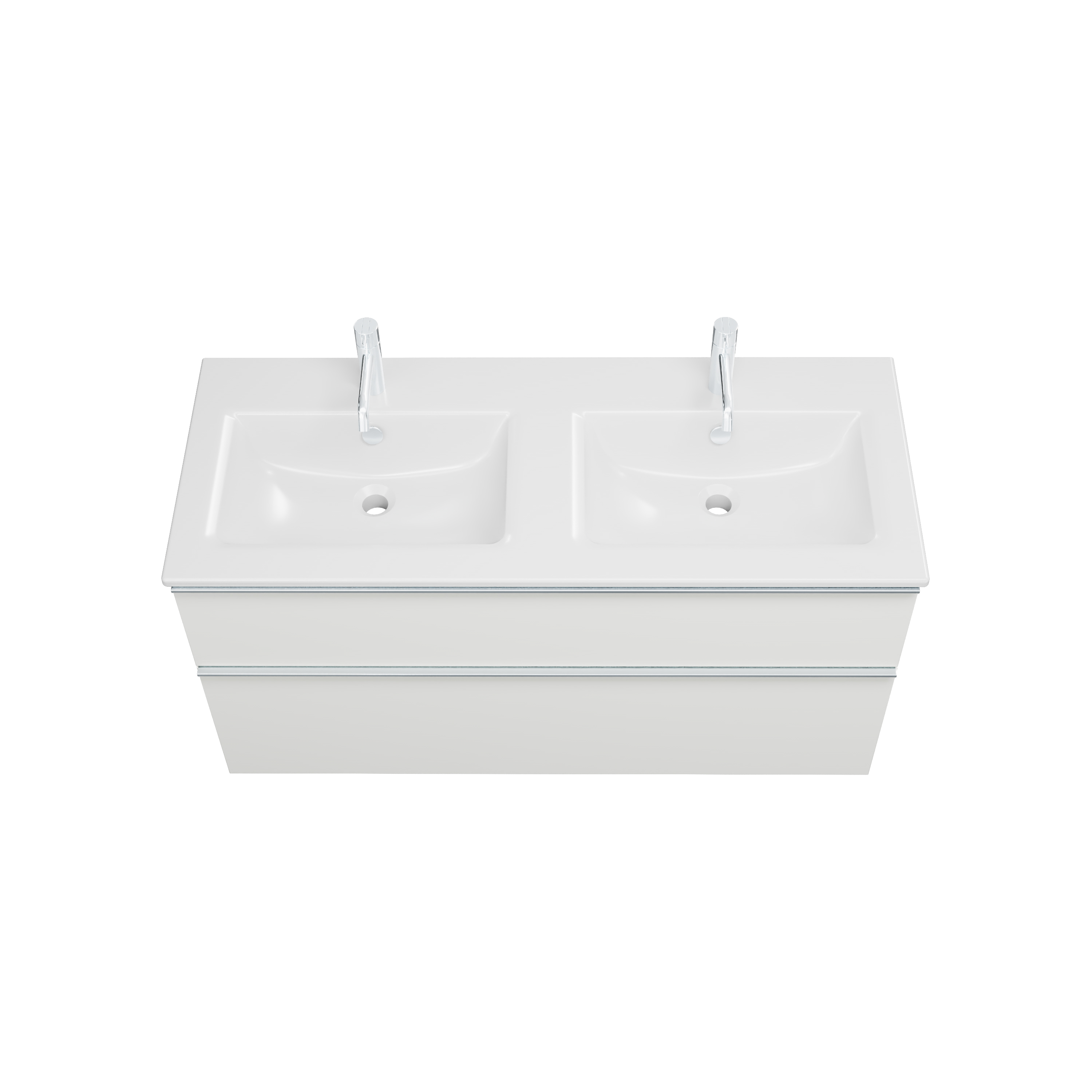 burgbad Eqio Slim Badmöbel-Set SHBX122 Weiß Hochglanz/Alpinweiss