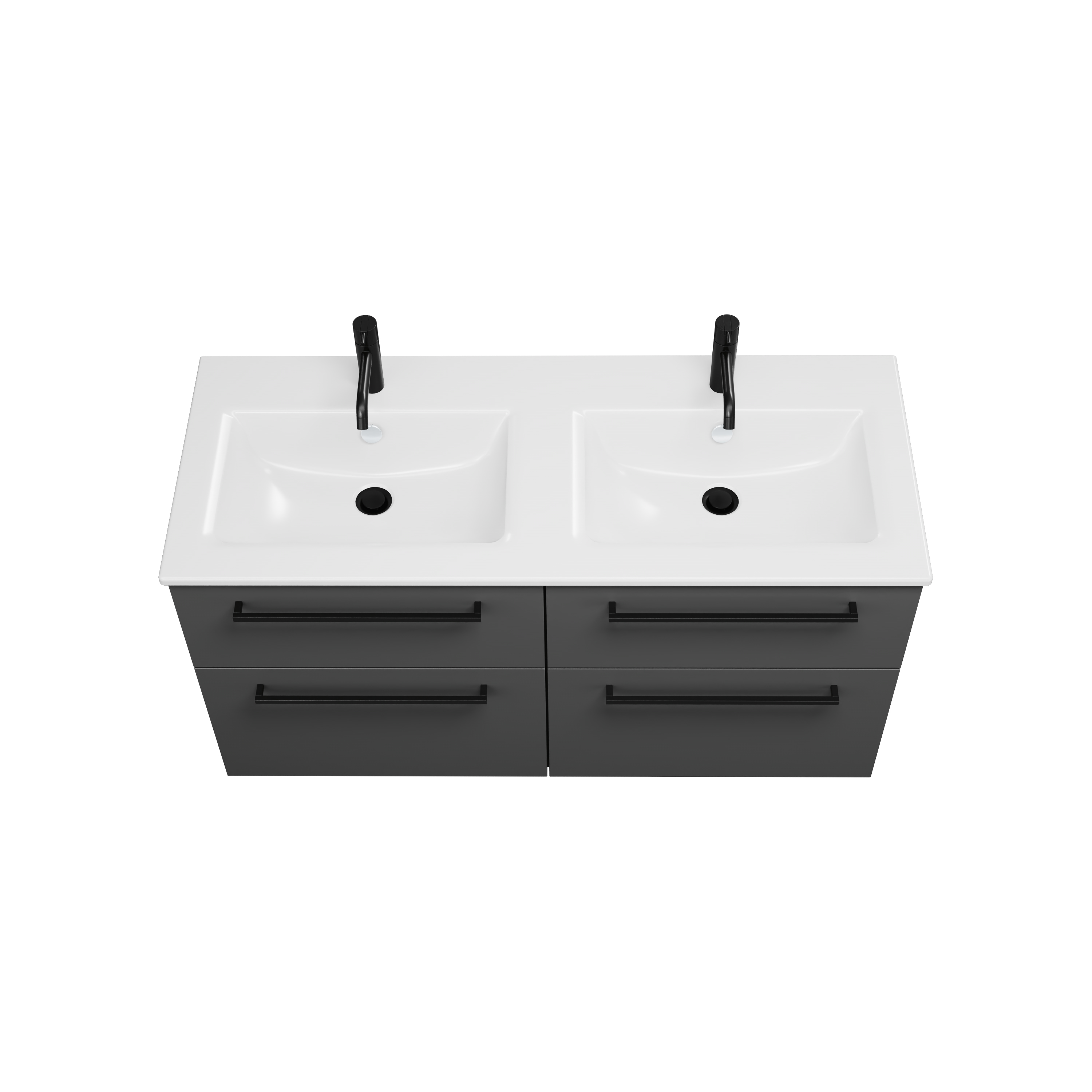 burgbad Eqio Slim Badmöbel-Set SHBZ122 Dunkelgrau Matt/Alpinweiss