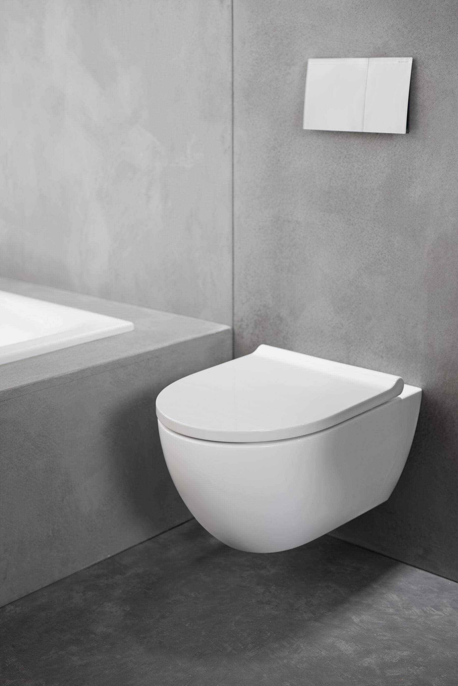 Acanto Set Wand-WC Tiefspüler, geschlossene Form, TurboFlush, mit WC Sitz