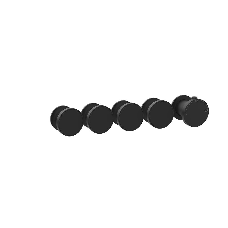 Gessi ORIGINI Hochleistung-Thermostat 4 Wege; Schwarz matt