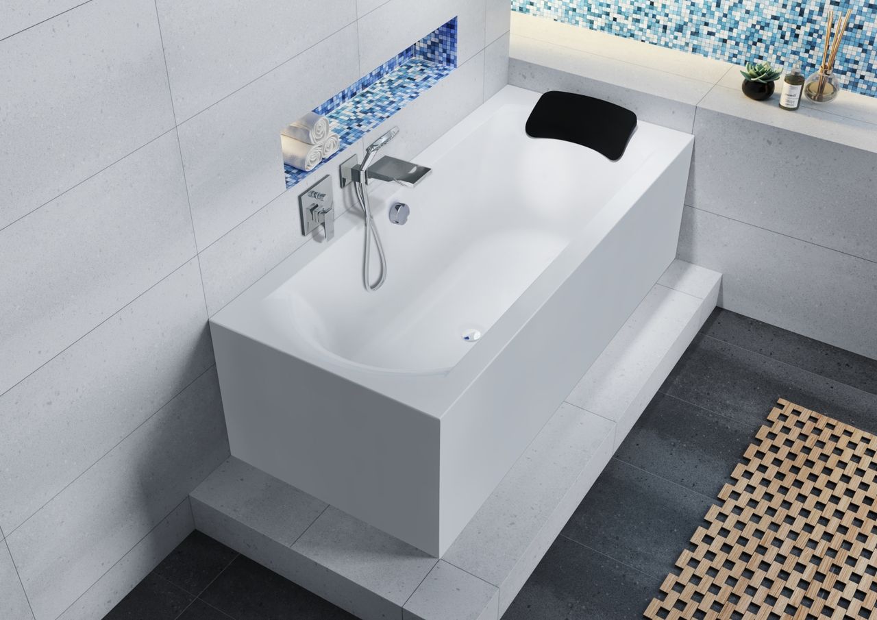 Riho Linares Plug & Play Badewanne 170 x 75cm, Ausführung links