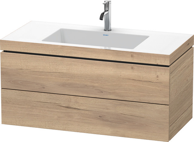 Duravit L-Cube Möbelwaschtisch c-bonded mit Unterbau wandhängend, LC6928O, 1000 x 480mm, 2 Schubkästen