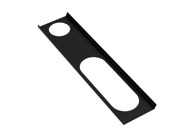 Ablage 470mm, Loch links, pulverbeschichtet schwarz tiefmatt