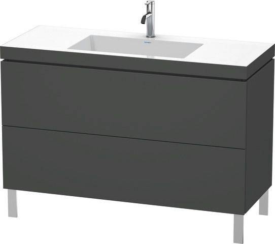 Duravit L-Cube Möbelwaschtisch c-bonded mit Unterbau bodenstehend, LC6939N, 1200 x 480mm, 2 Schubkästen