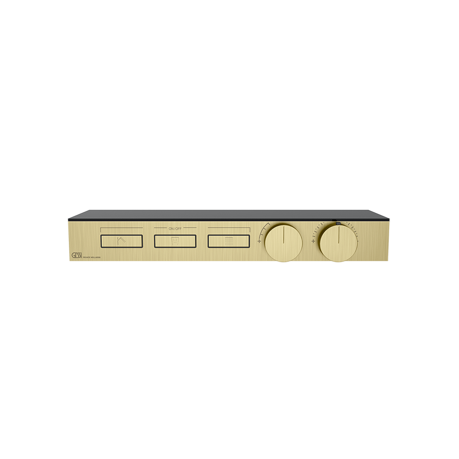 Gessi HI-FI Thermostat 3-Wege messing gebürstet
