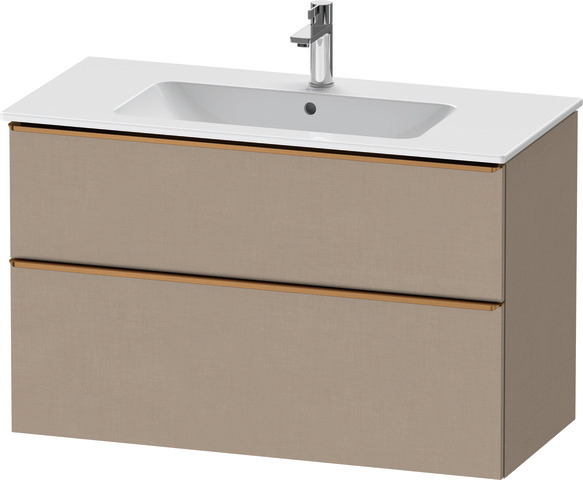 D-Neo Waschtischunterbau wandhängend mit Möbelgriff Bronze gebürstet