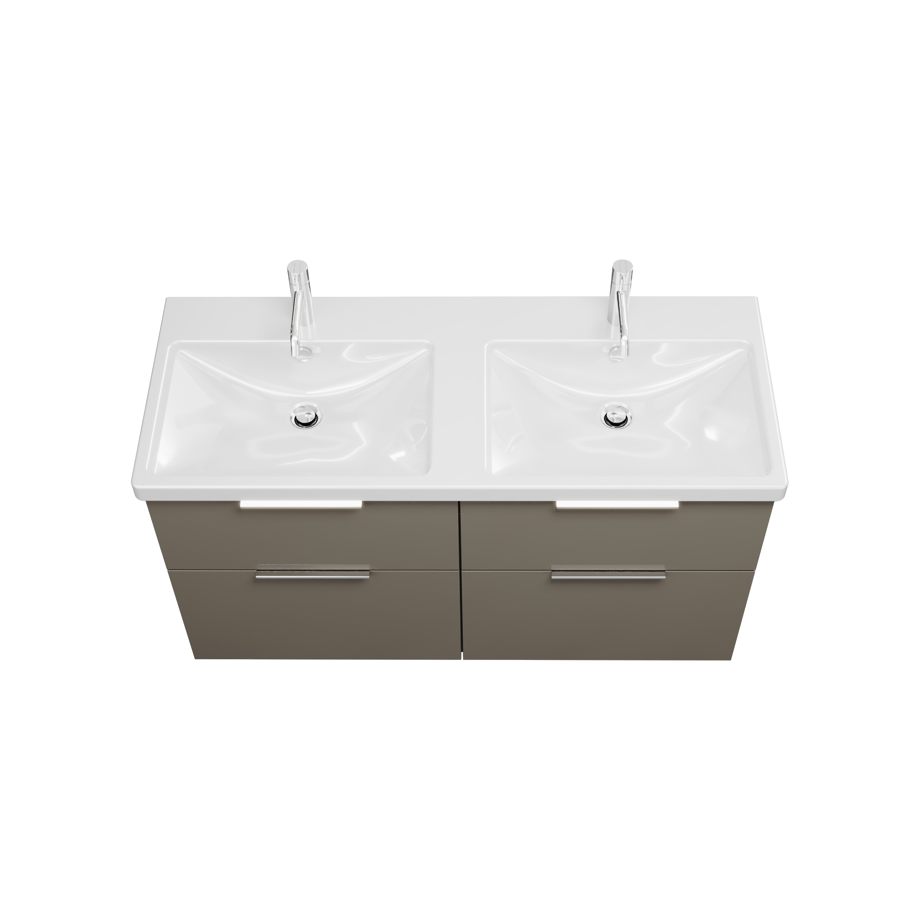 burgbad Eqio Badmöbel-Set SEZD123 Grau Hochglanz/Alpinweiss