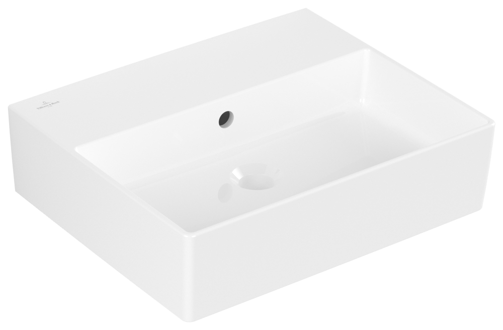 Memento 2.0 Waschtisch, Unterseite geschliffen, 500 x 420mm, ohne Hahnloch, mit Überlauf