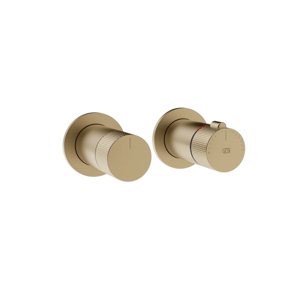 Gessi Inciso Thermostat, 3-Wege, warm bronze gebürstet PVD