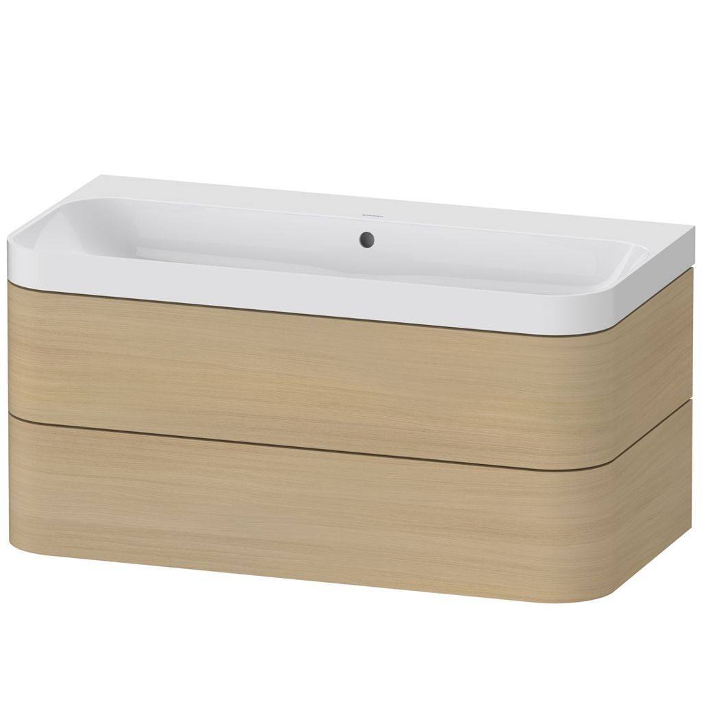 Duravit Happy D.2 Plus Möbelwaschtisch c-shaped mit Unterbau, wandhängend, 975 x 490mm