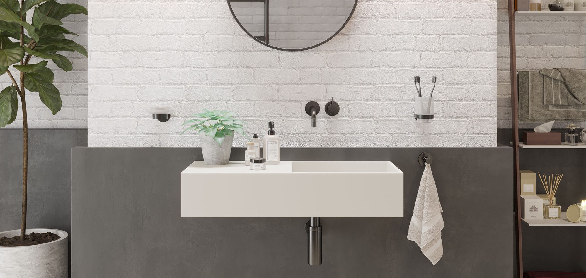 Wandwaschbecken Solidplan-75