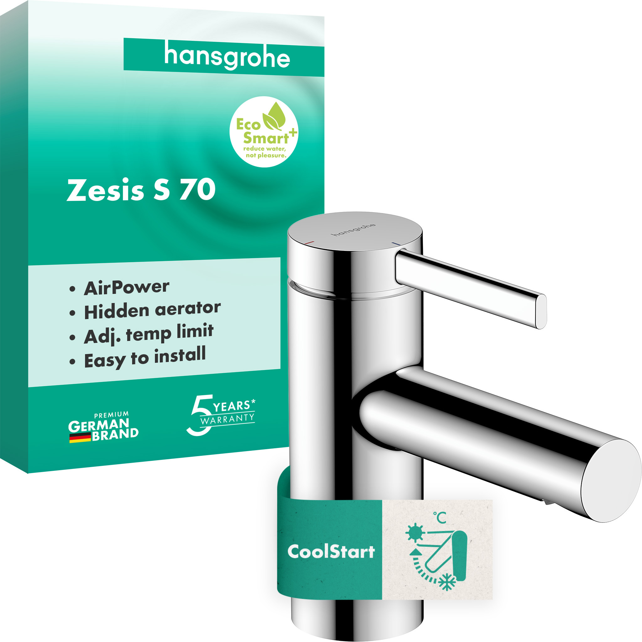 Zesis S Einhebel-Waschtischarmatur 70  CoolStart ohne Ablaufgarnitur