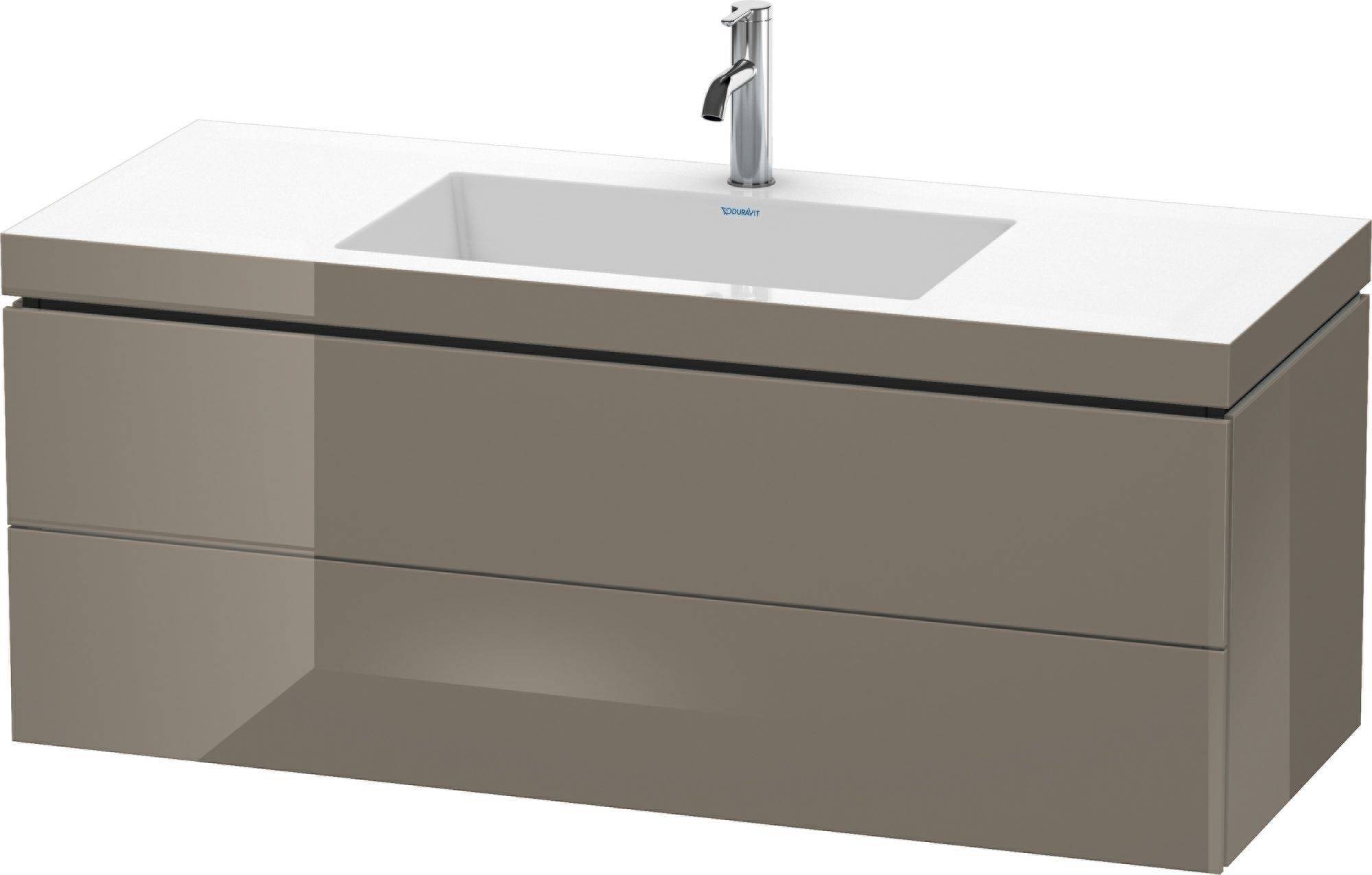 Duravit L-Cube Möbelwaschtisch c-bonded mit Unterbau wandhängend, LC6929N, 1200 x 480mm, 2 Schubkästen